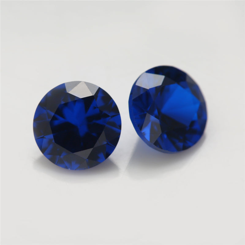 Size 3.5~10.0mm Round Cut 113# Color Blue Stone Loose Spinel Synthetic Gemstone for Jewelry