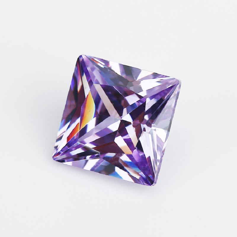 50pcs 1.5x1.5~10x10mm 5A Square Princess Cut Lavender Color CZ Stone Loose Cubic Zirconia Synthetic Gemstone for Jewelry