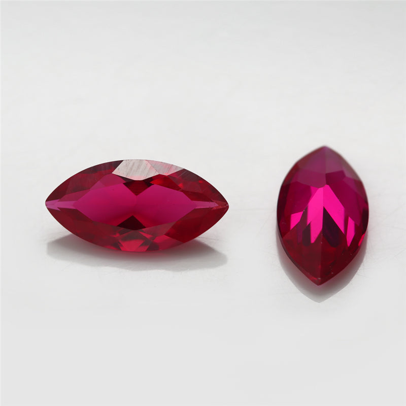 Size 3x6~6x12mm Marquise Cut 5# Red Stone Loose Corundum Synthetic Gemstone for Jewelry