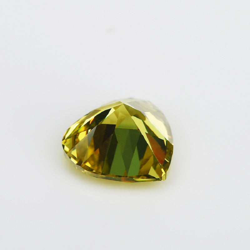 50pcs 3x3-10x10mm 5A Heart Cut Olive Yellow CZ Stone Loose Cubic Zirconia Synthetic Gemstone for Jewelry