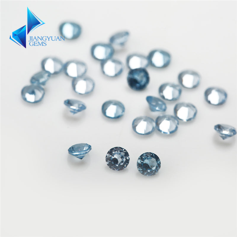 Size 1.0~3.0mm Round Cut 106# Color Blue Stone Loose Spinel Synthetic Gemstone for Jewelry