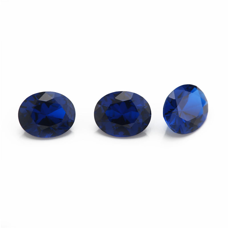 Size 3x5~10x12mm Oval Cut 113# Color Blue Stone Loose Spinel Synthetic Gemstone for Jewelry