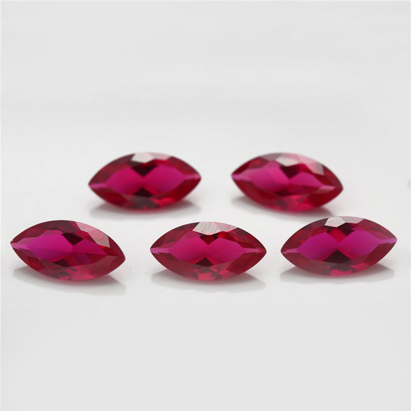 Size 3x6~6x12mm Marquise Cut 5# Red Stone Loose Corundum Synthetic Gemstone for Jewelry