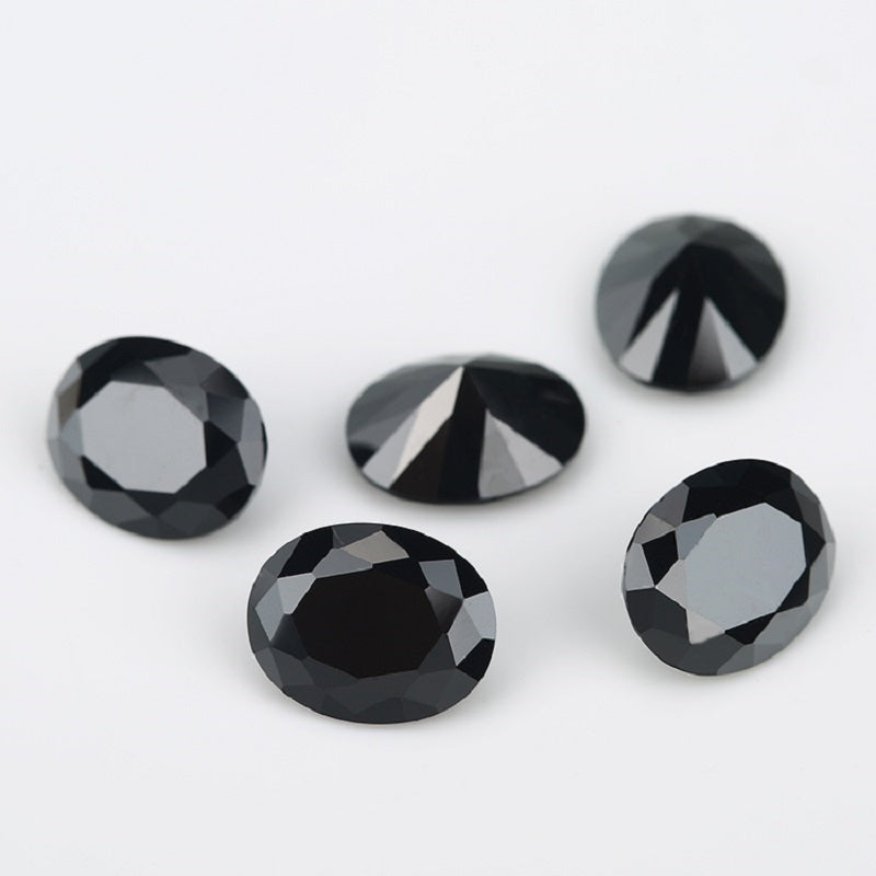 Size 2x3~13x18mm 5A Oval Cut Black CZ Stone Loose Cubic Zirconia Synthetic Gemstone for Jewelry