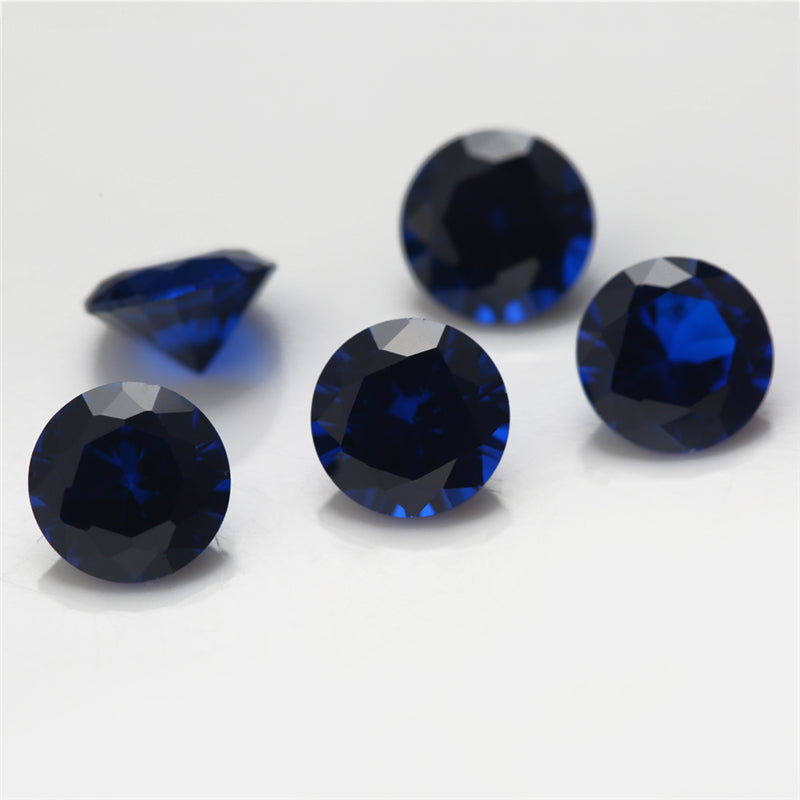 Size 3.5~10.0mm Round Cut 114# Color Blue Stone Loose Spinel Synthetic Gemstone for Jewelry
