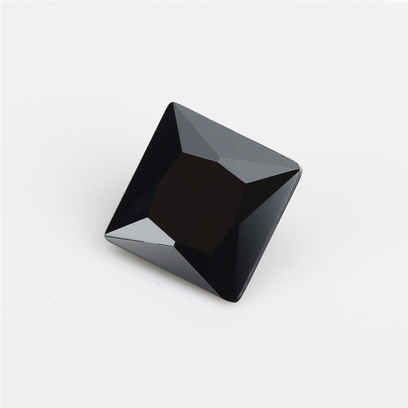 50pcs 1.5x1.5-10x10mm 5A Square Princess Cut Black CZ Stone Loose Cubic Zirconia Synthetic Gemstone for Jewelry