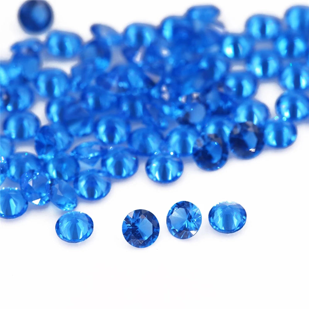 Size 1.0mm~3.0mm Round Cut Sea Blue Loose Nano Gems Stone Synthetic Gemstone for Jewelry