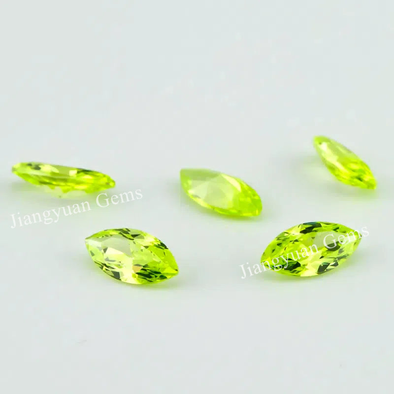 Size 2x4mm~8x16mm 5A Marquise Cut Apple Green Cubic Zirconia Stone Loose CZ Synthetic Gemstone for Jewelry Making