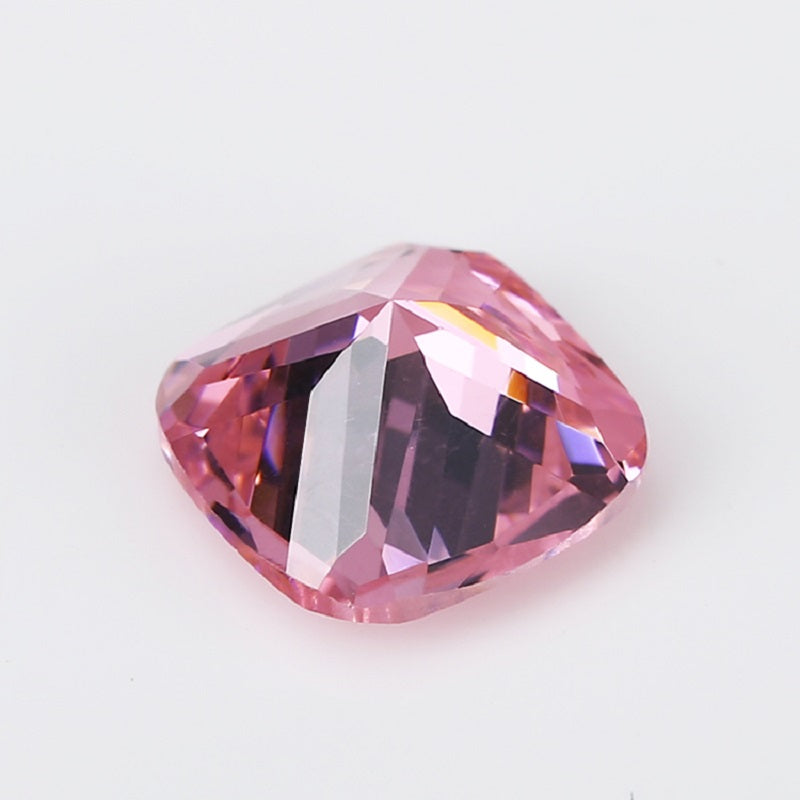 50pcs 4x4~10x10mm 5A Cushion Cut Pink CZ Stone Loose Cubic Zirconia Synthetic Gemstone for Jewelry