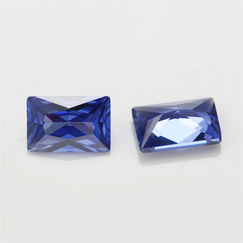 Size 3x5-9x11mm 5A Rectangle Cut Tanzanite Color CZ Stone Loose Cubic Zirconia Synthetic Gemstone for Jewelry Making