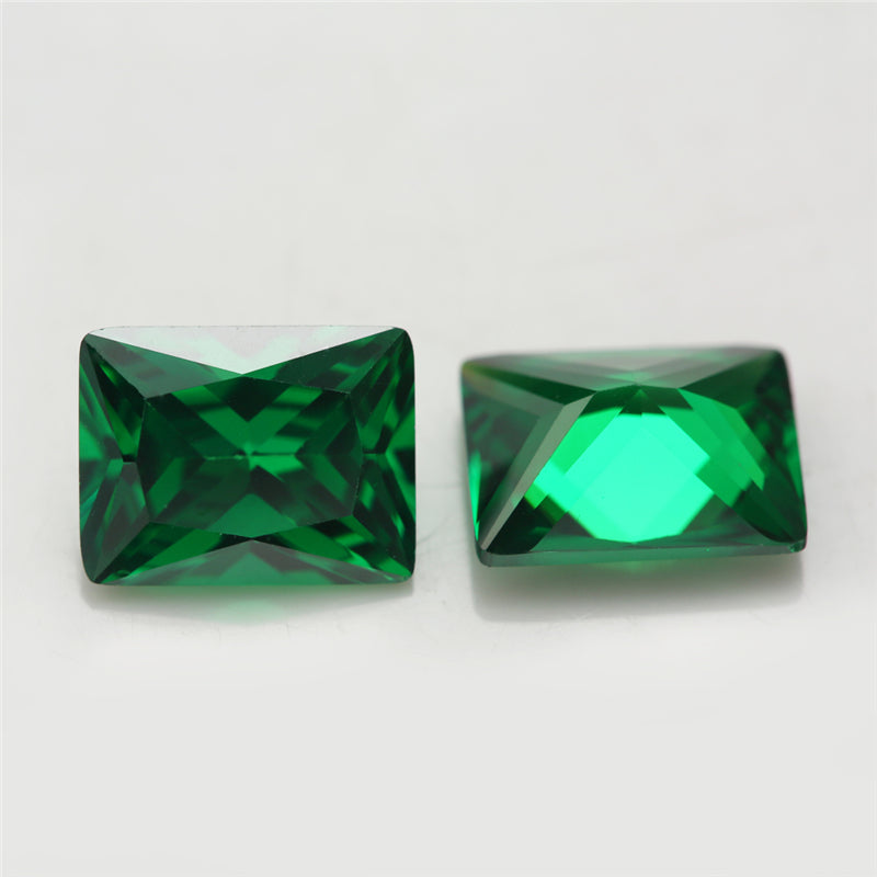 Size 3x5-9x11mm 5A Rectangle Cut Green CZ Stone Loose Cubic Zirconia Synthetic Gemstone for Jewelry Making