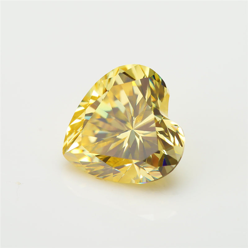 50pcs 3x3-10x10mm 5A Heart Cut Golden Yellow CZ Stone Loose Cubic Zirconia Synthetic Gemstone for Jewelry