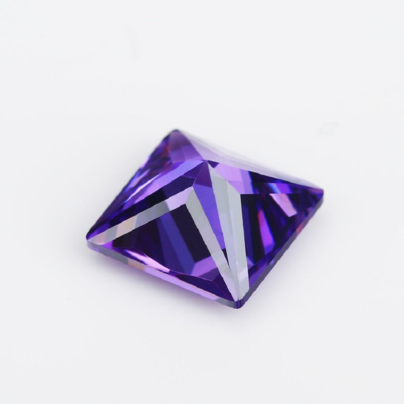 50pcs 1.5x1.5~10x10mm 5A Square Princess Cut Violet CZ Stone Loose Cubic Zirconia Synthetic Gemstone for Jewelry