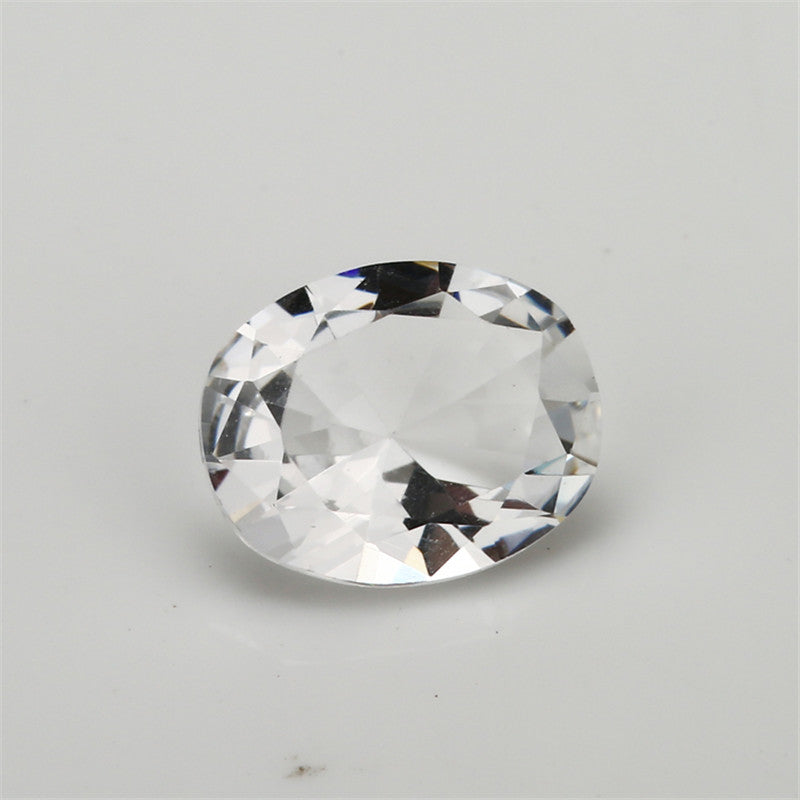 Size 3x5~10x12mm Oval Cut White Glass Stone Loose Synthetic Gemstone for Jewelry
