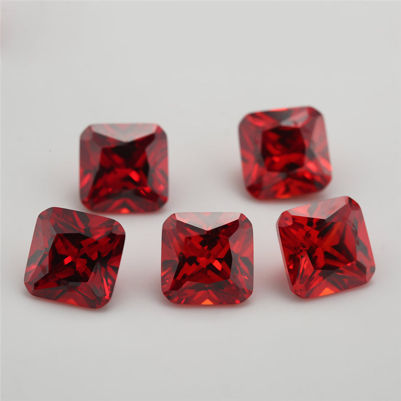 50pcs 3x3-10x10mm 5A Square Octangle Cut Orange CZ Stone Loose Cubic Zirconia Synthetic Gemstone for Jewelry
