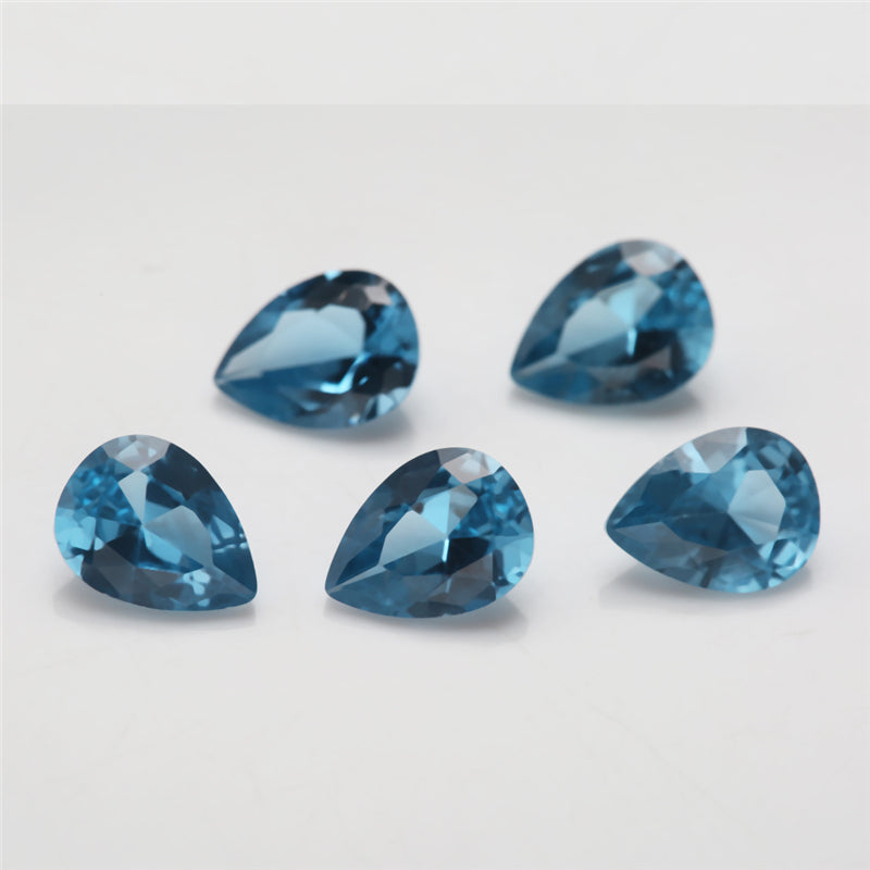Size 3x5~10x12mm Pear Cut 120# Color Blue Stone Loose Spinel Synthetic Gemstone for Jewelry