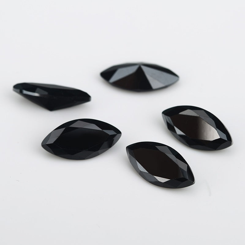 Size 1.5x3-10x20mm 5A Marquise Cut Black CZ Stone Loose Cubic Zirconia Synthetic Gemstone for Jewelry