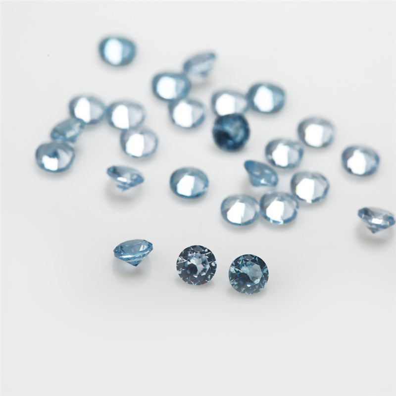 Size 1.0~3.0mm Round Cut 106# Color Blue Stone Loose Spinel Synthetic Gemstone for Jewelry