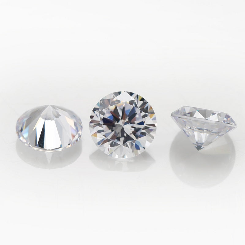 100pcs 1.0-10mm 5A Round Cut White CZ Stone Loose Cubic Zirconia Synthetic Gemstone for Jewelry