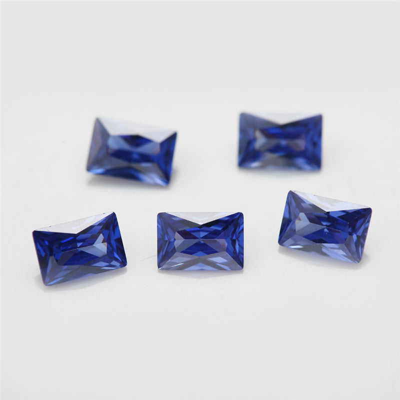 Size 3x5-9x11mm 5A Rectangle Cut Tanzanite Color CZ Stone Loose Cubic Zirconia Synthetic Gemstone for Jewelry Making