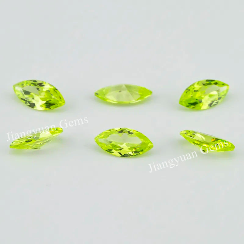 Size 2x4mm~8x16mm 5A Marquise Cut Apple Green Cubic Zirconia Stone Loose CZ Synthetic Gemstone for Jewelry Making