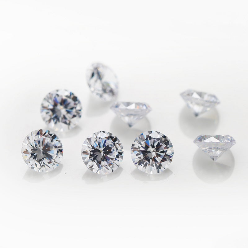 100pcs 1.0-10mm 5A Round Cut White CZ Stone Loose Cubic Zirconia Synthetic Gemstone for Jewelry