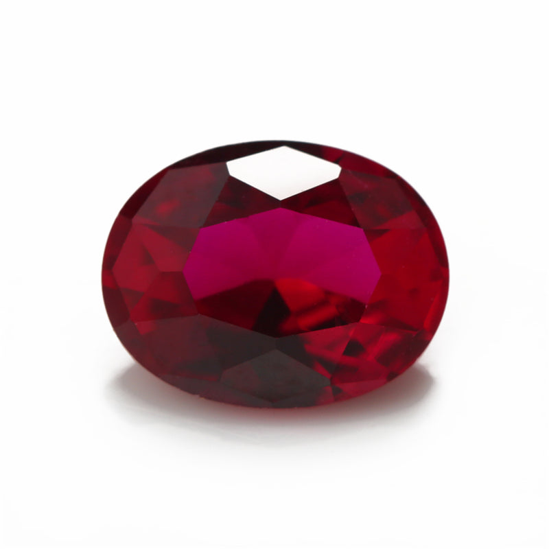 Size 3x5~13x18mm Oval Cut 8# Red Stone Loose Corundum Synthetic Gemstone for Jewelry