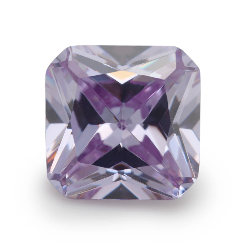 50pcs 3x3-10x10mm 5A Square Octangle Cut Lavender Color CZ Stone Loose Cubic Zirconia Synthetic Gemstone for Jewelry