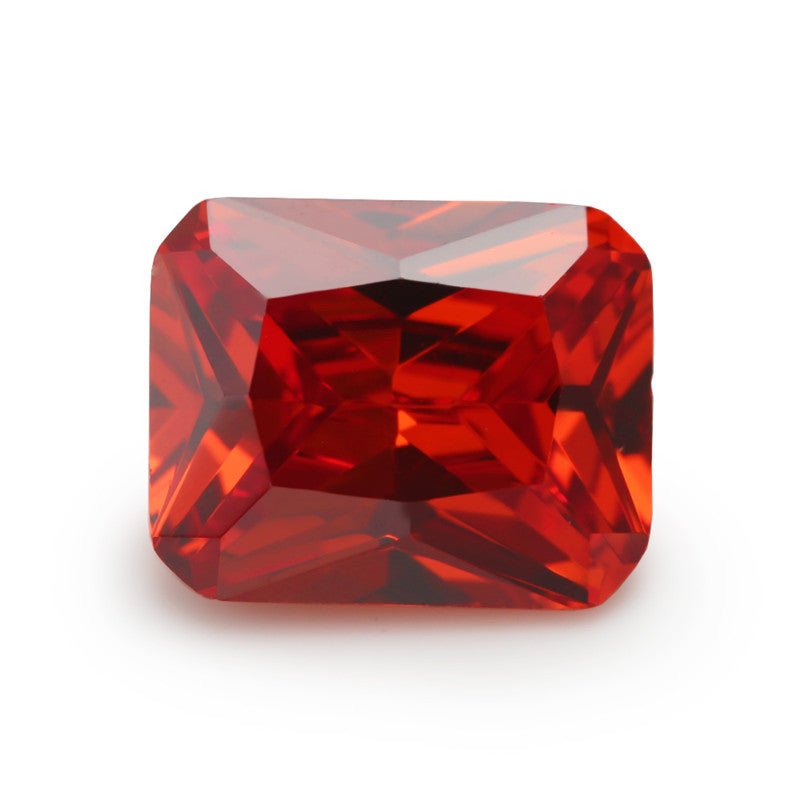 50pcs 4x6~10x12mm 5A Octangle Cut Orange CZ Stone Loose Cubic Zirconia Synthetic Gemstone for Jewelry