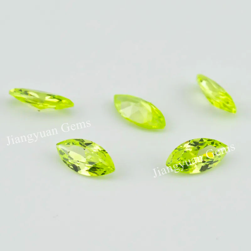 Size 2x4mm~8x16mm 5A Marquise Cut Apple Green Cubic Zirconia Stone Loose CZ Synthetic Gemstone for Jewelry Making