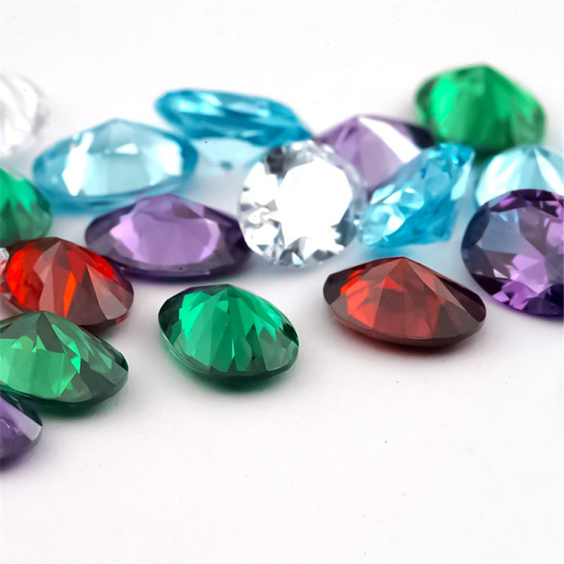 Size 3x5mm~10x12mm Oval Cut Cubic Zirconia Stone White Garnet Amethyst Green SeaBlue Mix 5 Color 5A Loose CZ Stones Synthetic Gemstone for Jewelry Making