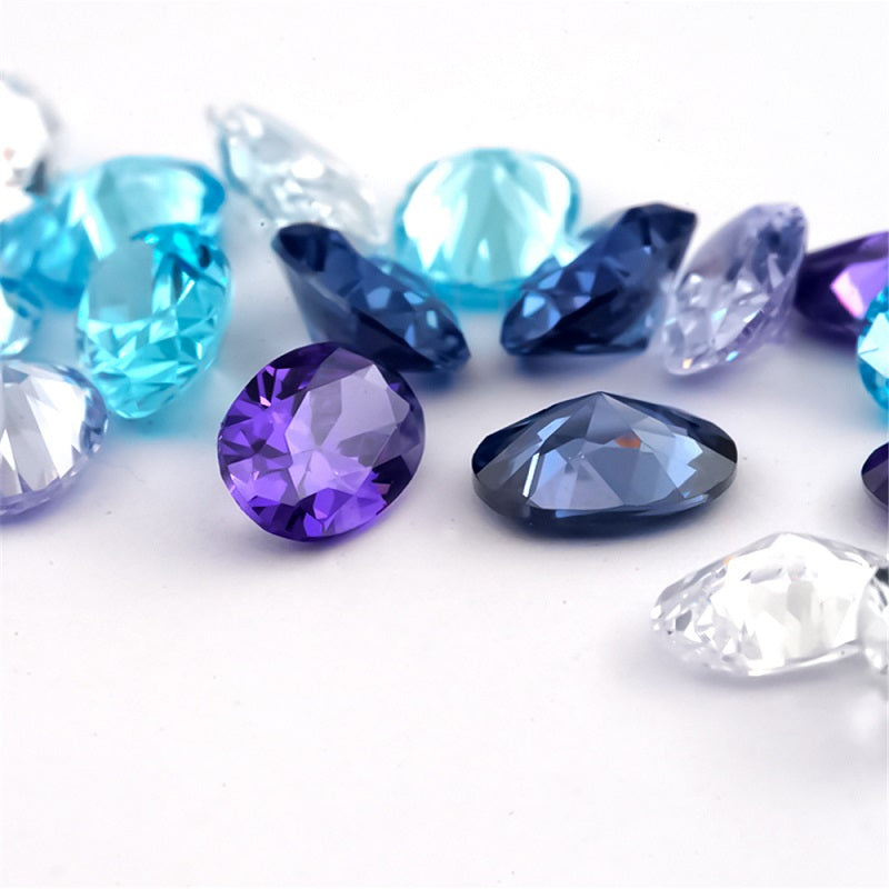 Size 3x5mm~10x12mm Oval Cut Cubic Zirconia Stone White Lavender Violet Tanzanite SeaBlue Mix 5 Color 5A Loose CZ Stones Synthetic Gemstone for Jewelry Making