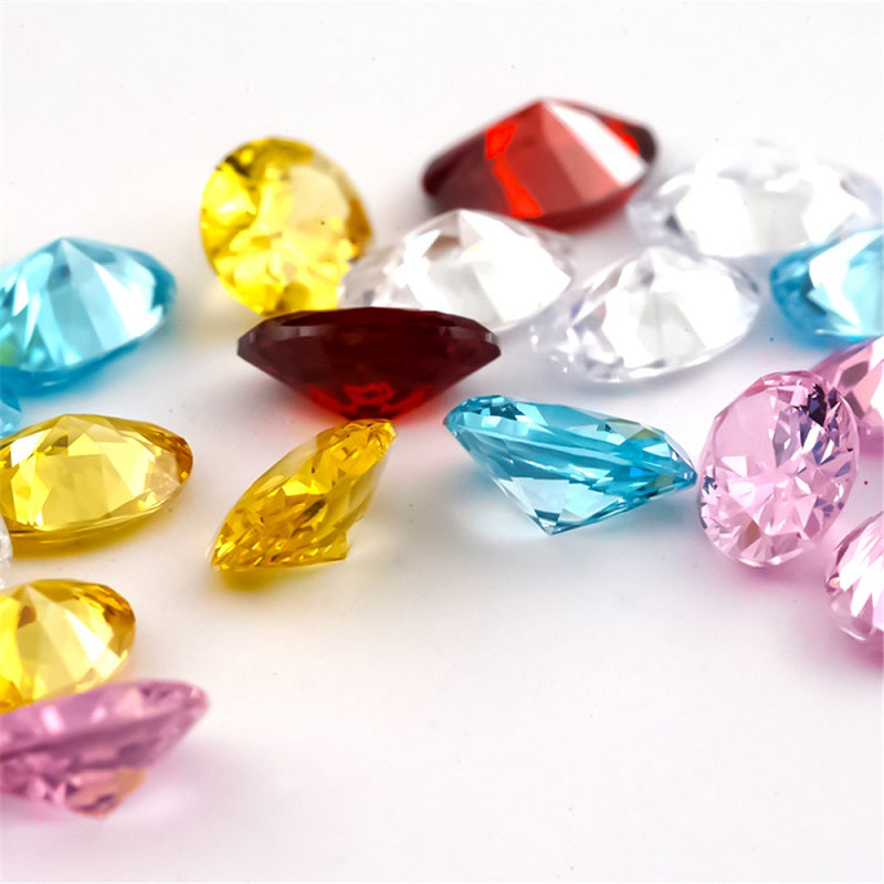 Size 3x5mm~10x12mm Oval Cut Cubic Zirconia Stone White GoldenYellow Pink Garnet SeaBlue Mix 5 Color 5A Loose CZ Stones Synthetic Gemstone for Jewelry Making