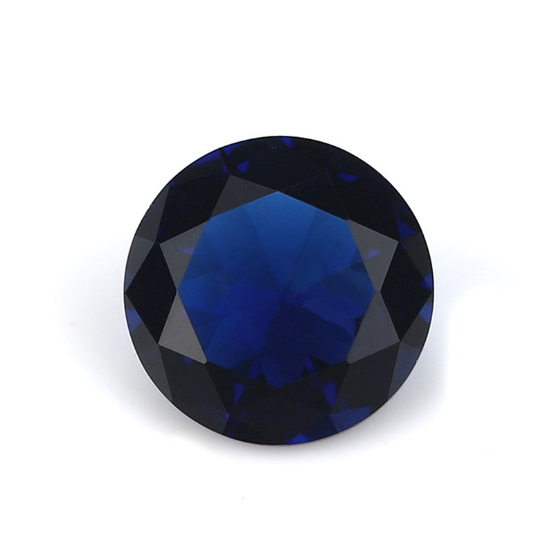 Size 4.0~10.0mm Round Cut Blue Glass Stone Loose Synthetic Gemstone for Jewelry