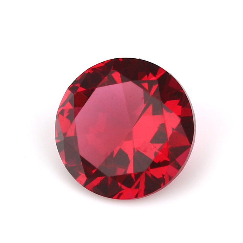 Size 4.0~10.0mm Round Cut Rose Red Glass Stone Loose Synthetic Gemstone for Jewelry