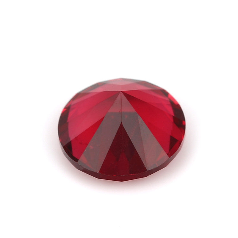 Size 4.0~10.0mm Round Cut Rose Red Glass Stone Loose Synthetic Gemstone for Jewelry