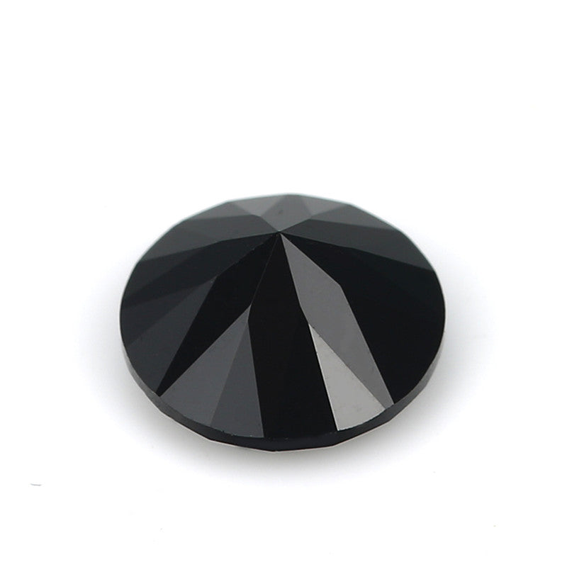 Size 4.0-10.0mm Round Cut Black Glass Stone Loose Synthetic Gemstone for Jewelry