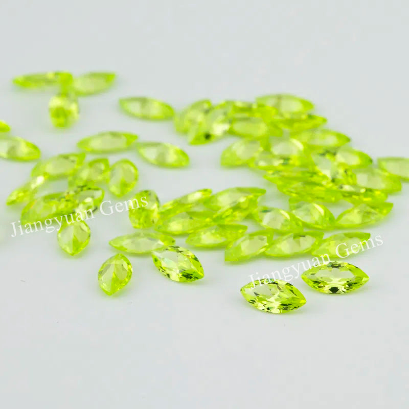 Size 2x4mm~8x16mm 5A Marquise Cut Apple Green Cubic Zirconia Stone Loose CZ Synthetic Gemstone for Jewelry Making