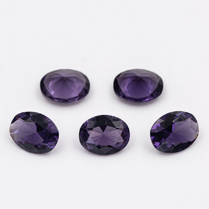 Size 3x5~10x12mm Oval Cut AQ24 Violet Glass Stone Loose Synthetic Gemstone for Jewelry