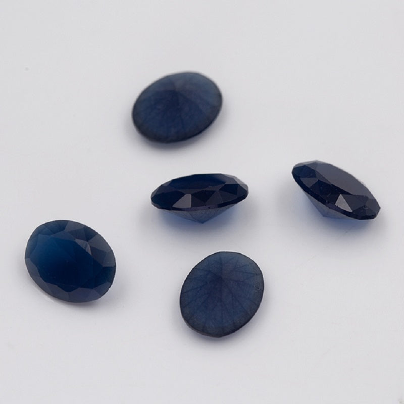 Size 3x5~10x12mm Oval Cut AQ27 Blue Glass Stone Loose Synthetic Gemstone for Jewelry