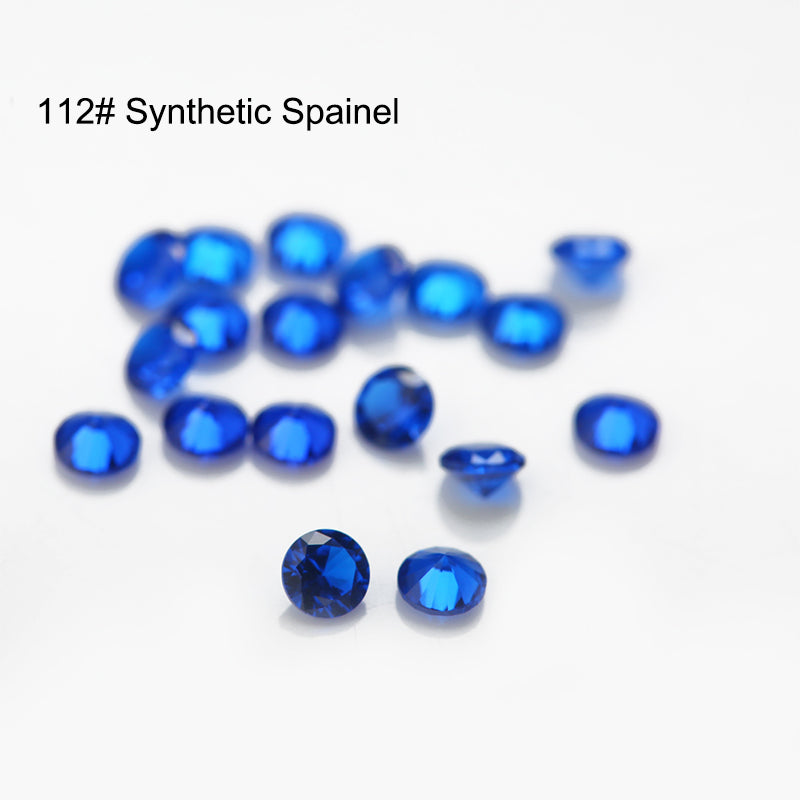 Size 1.0~3.0mm Round Cut 112# Color Blue Stone Loose Spinel Synthetic Gemstone for Jewelry