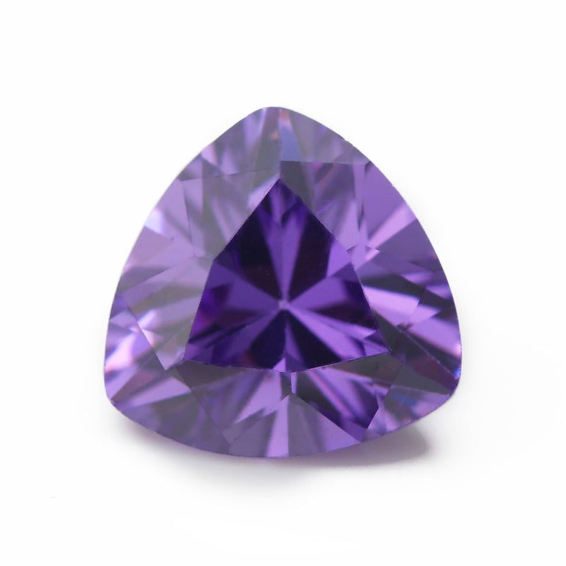 50pcs 3x3~10x10mm 5A Trillion Cut Cut Violet CZ Stone Loose Cubic Zirconia Synthetic Gemstone for Jewelry
