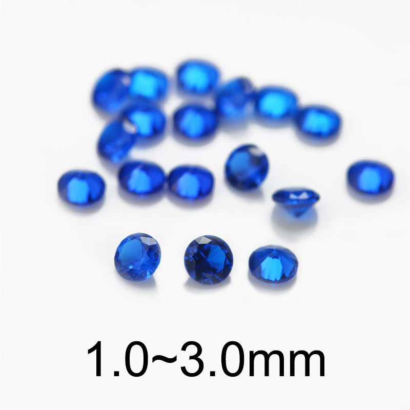 Size 1.0~3.0mm Round Cut 112# Color Blue Stone Loose Spinel Synthetic Gemstone for Jewelry