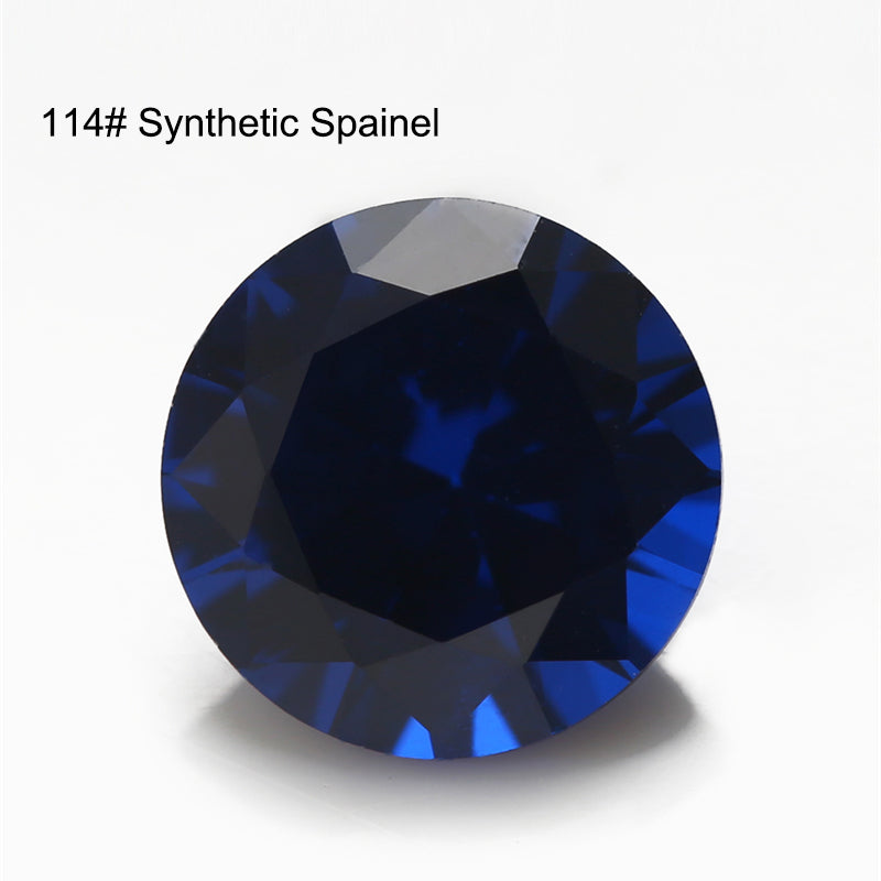 Size 3.5~10.0mm Round Cut 114# Color Blue Stone Loose Spinel Synthetic Gemstone for Jewelry