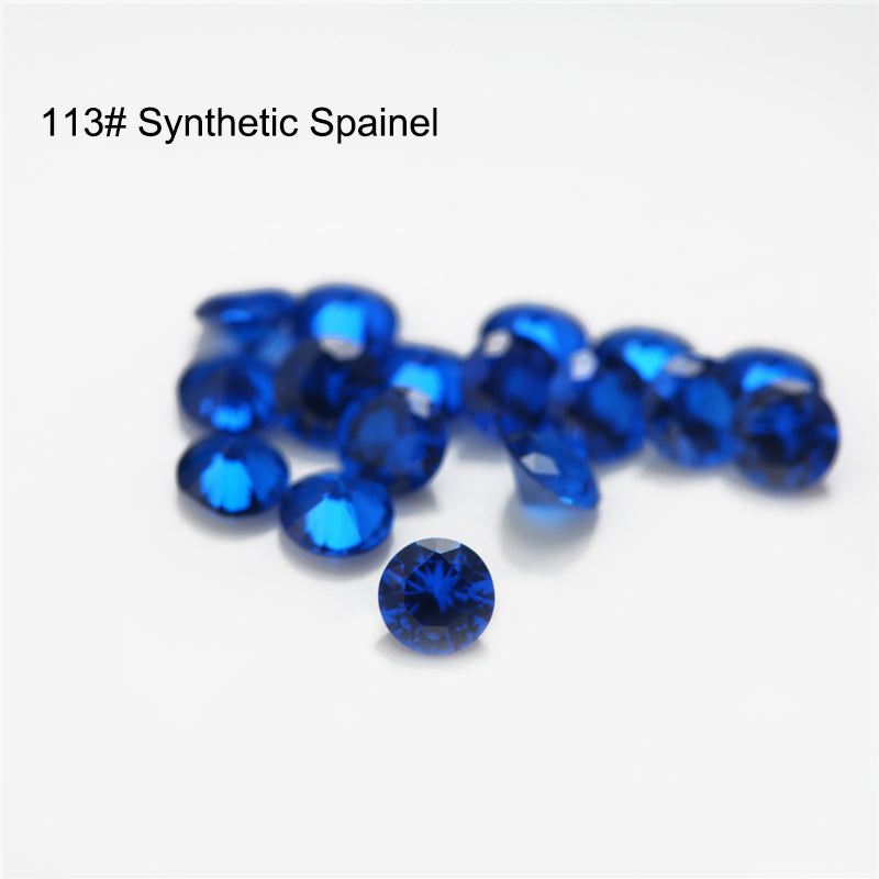 Size 1.0~3.0mm Round Cut 113# Color Blue Stone Loose Spinel Synthetic Gemstone for Jewelry