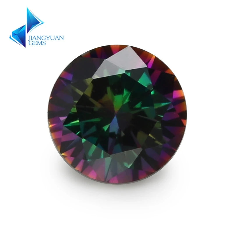 Size 1.0-12.0mm 5A Round Cut Plating Mix Color CZ Stone Loose Cubic Zirconia Synthetic Gemstone for Jewelry
