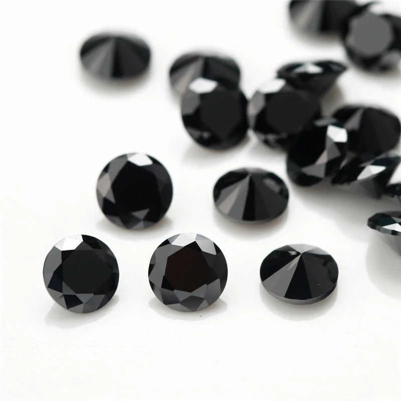 Size 1.0mm~3.0mm Round Cut Black Loose Nano Gems Stone Synthetic Gemstone for Jewelry