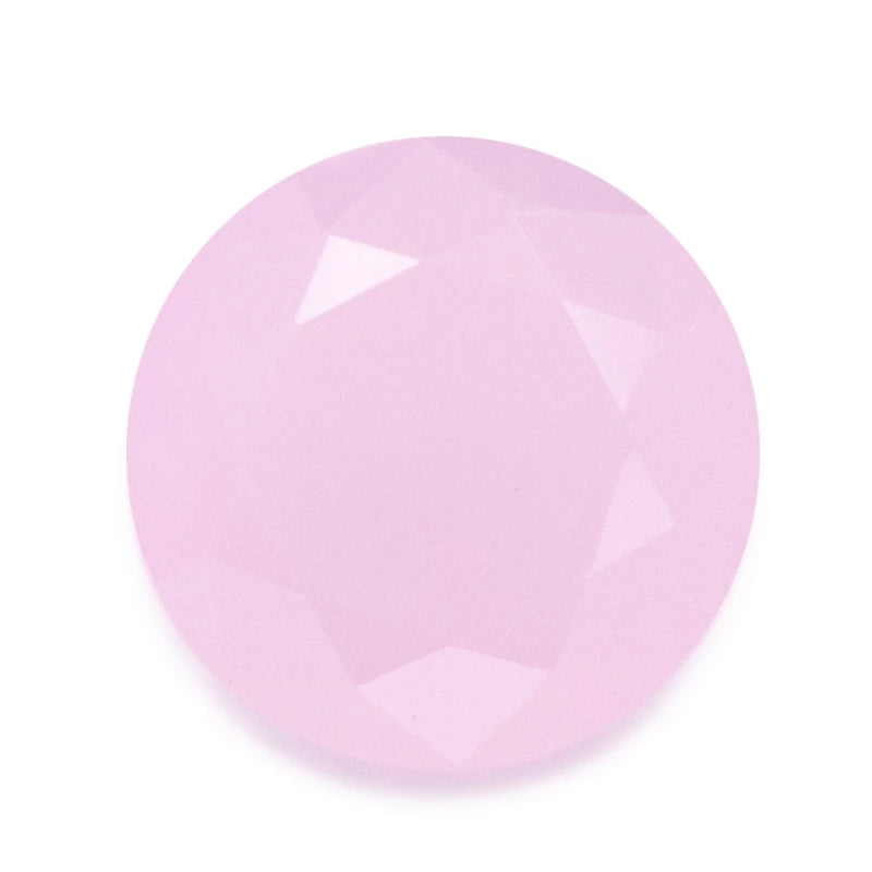 Size 4.0~10.0mm Round Cut AQ19 Pink Glass Stone Loose Synthetic Gemstone for Jewelry