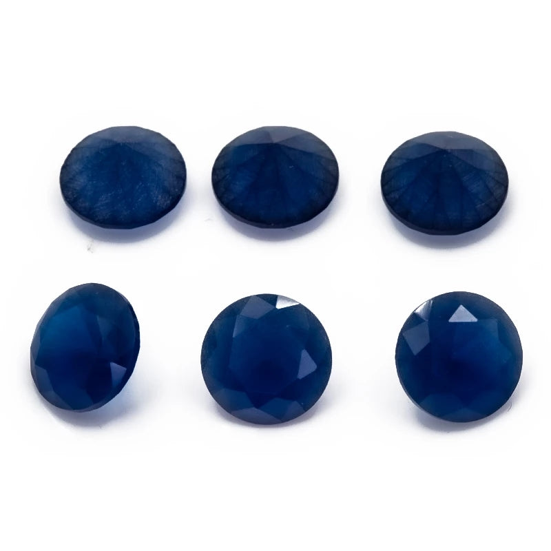 Size 4.0~10.0mm Round Cut AQ27 Blue Glass Stone Loose Synthetic Gemstone for Jewelry