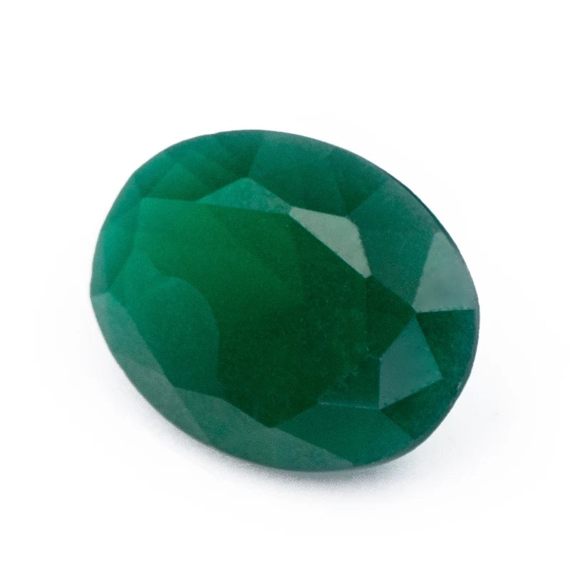 Size 3x5~10x12mm Oval Cut AQ28 Green Glass Stone Loose Synthetic Gemstone for Jewelry